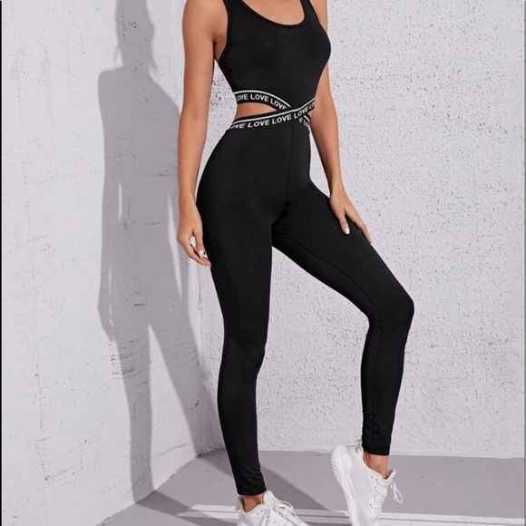 Graphic Letter Cut our Sports Jumpsuit